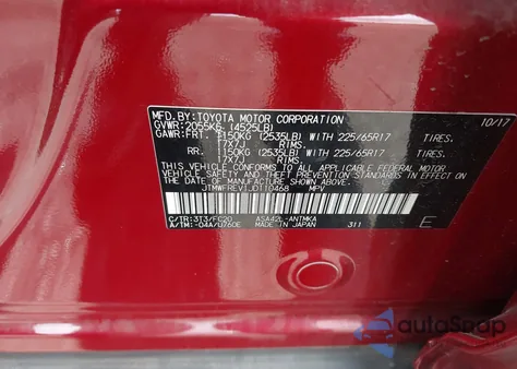 2018 Toyota Rav4 Xle z USA, uszkodzony, nr VIN JTMWFREV1JD110468